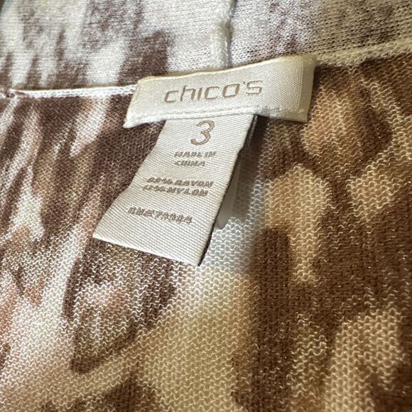 2pc Lot Chico’s Lightweight Cardigan Sweaters Size 3 Open Front Brown - Picture 6 of 16